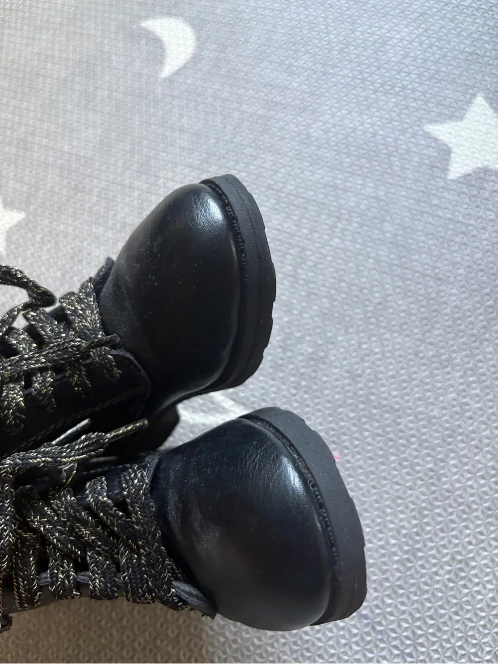 Carter's Black Girls' Lace-Up Ankle Boots with Buckle Straps